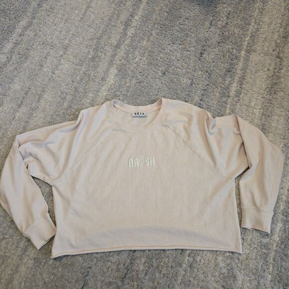 THE NASH COLLECTION Women’s Cropped Long Sleeve Small Beige Oversize - Picture 1 of 7